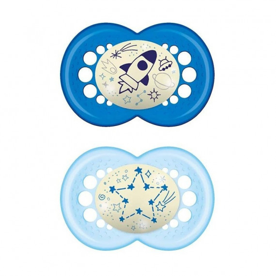 MAM S172 Chupete Original Night +16M Silicona 2UNI Azul