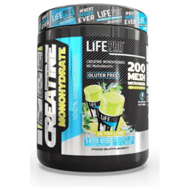 LIFE PRO Creatine Monohydrate 200MESH Sabor Ultra Lime 500GR
