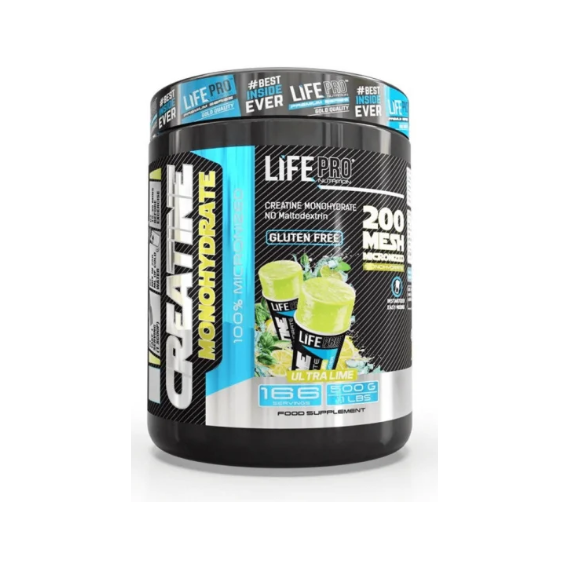 LIFE PRO Creatine Monohydrate 200MESH Sabor Ultra Lime 500GR