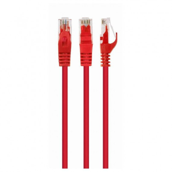 Cable de Red CAT.6 Utp 0.5M GEMBIRD Rojo PP6U-0.5M/R