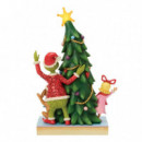 Figura Grinch, Cindy y Max Asomándose desde un árbol de Navidad Enesco