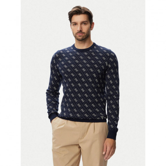 MARTIN CN LS 4G LOGO JACQ SWTR BLUE AND