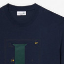Camiseta C/redondo Logo Marine Sombre  LACOSTE