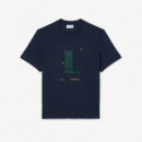 Camiseta C/redondo Logo Marine Sombre  LACOSTE