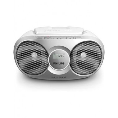 PHILIPS Reproductor Radio CD Portatil AZ215S Plata Aux In