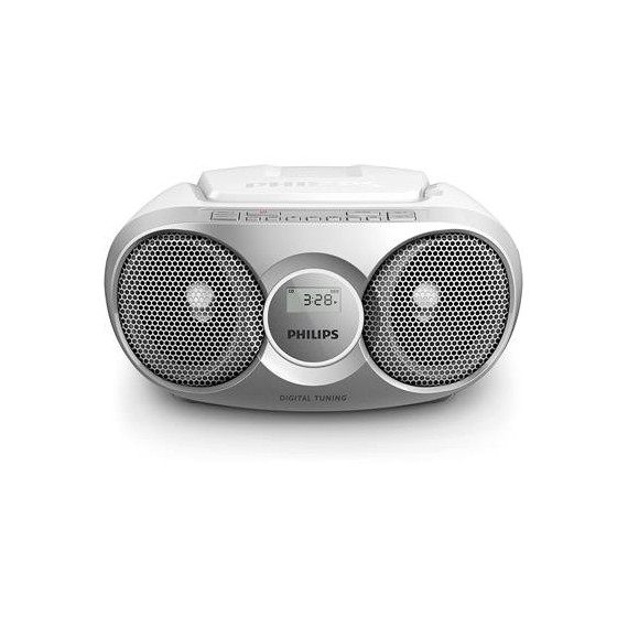 PHILIPS Reproductor Radio CD Portatil AZ215S Plata Aux In