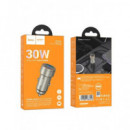 HOCO Cargador De Coche 30W 1xTipo C+1xUsb A Z57A