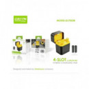 GREEN LYCA Cargador de Bateria AA/AAA 1.2V 1.5V Ni-MH Li-Ion Con 4  Ranuras GL70538