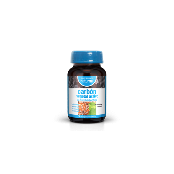 NATURMIL Carbon Vegetal Activo con Anis Estrelado y Menta 90 Perlas