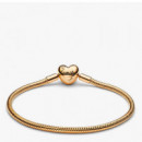 Pulsera Pandora Moments Cadena de Serpiente con Cierre de Corazón Familiar 563516C01