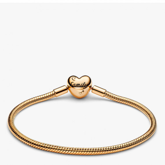 Pulsera Pandora Moments Cadena de Serpiente con Cierre de Corazón Familiar 563516C01