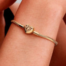Pulsera Pandora Moments Cadena de Serpiente con Cierre de Corazón Familiar 563516C01