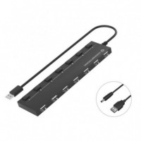 CONCEPTRONIC Hub USB 7 Puertos 2.0 Color Negro