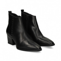 Botin Tacon Detalle Tachas Piel Negro  VEXED SHOES COMPANY