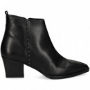 Botin Tacon Detalle Tachas Piel Negro  VEXED SHOES COMPANY