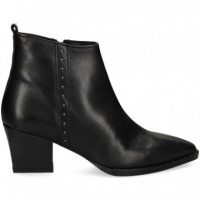 Botin Tacon Detalle Tachas Piel Negro  VEXED SHOES COMPANY