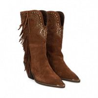 1/2 Bota Cowboy Flecos+tachas ante Cuero  ALMA EN PENA