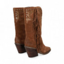 1/2 Bota Cowboy Flecos+tachas ante Cuero  ALMA EN PENA