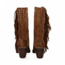1/2 Bota Cowboy Flecos+tachas ante Cuero  ALMA EN PENA