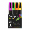 Rotuladores Acrílicos Campus 4 Colores Neón