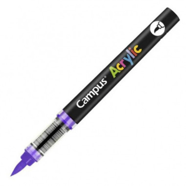 Rotuladores Acr&iacute;licos Campus Acrylic con Punta Pincel Color Violeta Caja de 8 Unidades