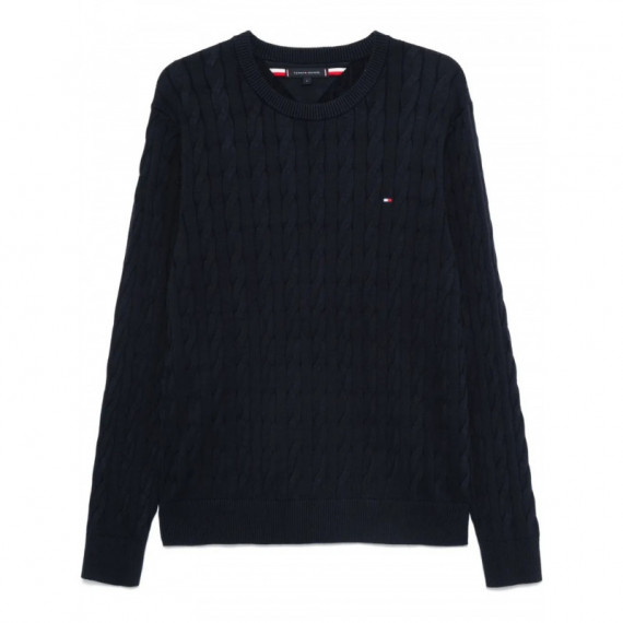 TOMMY HILFIGER - CLASSIC COTTON CABLE CREW NECK - DW5 - F|MW0MW33132/DW5