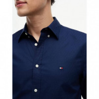 Flex Pop Small Dobby Sf Shirt Carbon Nav  TOMMY HILFIGER