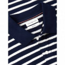 Stripe Jersey Reg Polo Carbon Navy / Ivo  TOMMY HILFIGER