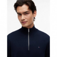 Tjm Slm Ess Light ¼ Zip Swtr Ext Dark Bl  TOMMY JEANS