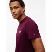 Tjm Slim Tommy Tee Ext Calypso Berry  TOMMY JEANS