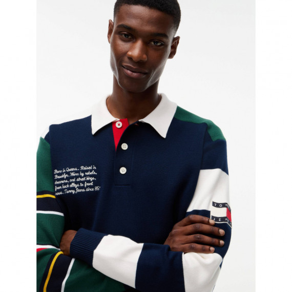Tjm Reg Tommy Knitted Rugby Ext Dark Blu  TOMMY JEANS