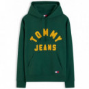 Tjm Rlx New Classic Hoodie Velvet Green  TOMMY JEANS