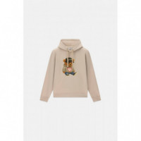 Ls Teddy Bear Melange Hooded S Chestnut  GUESS