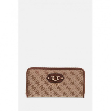 SAMANTHA SLG LRG ZIP AROUND LATTE LOGO/B