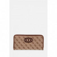 SAMANTHA SLG LRG ZIP AROUND LATTE LOGO/B