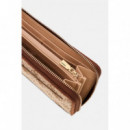 SAMANTHA SLG LRG ZIP AROUND LATTE LOGO/B
