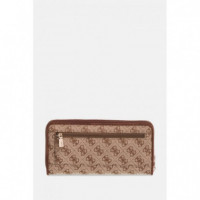 SAMANTHA SLG LRG ZIP AROUND LATTE LOGO/B
