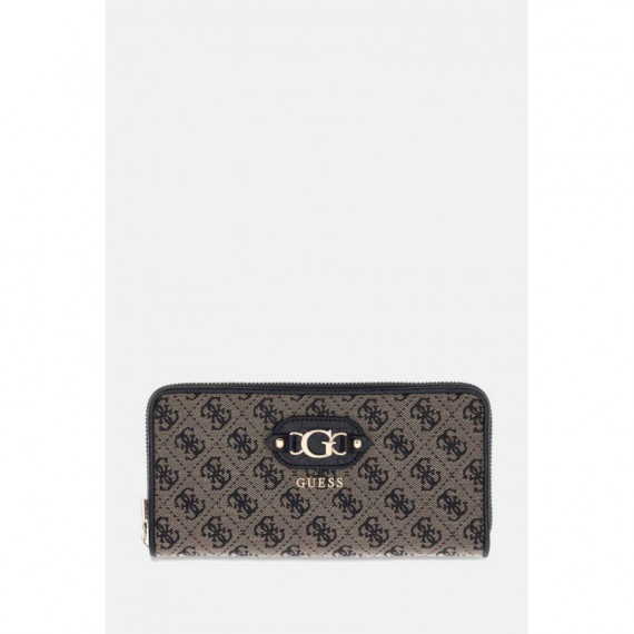 Samantha Slg Lrg Zip Around Black Logo  GUESS