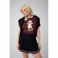 Tennis Lady Bear Ss T-shirt Red Noir  GUESS