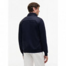 MIX MEDIA ESS RWB STAND COLLAR NAVY BLUE