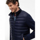 MIX MEDIA ESS RWB STAND COLLAR NAVY BLUE