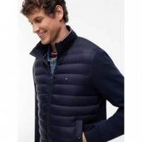 Mix Media Ess Rwb Stand Collar Navy Blue  TOMMY HILFIGER