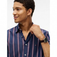 Poplin Ground Stp Rf Shirt Carbon Navy /  TOMMY HILFIGER