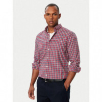Flex Poplin Tartan Btd Rf Sht Medium Red  TOMMY HILFIGER