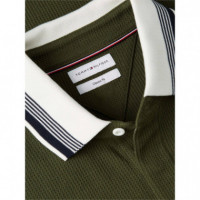Hidden Placket Waffle Reg Polo Huntsman  TOMMY HILFIGER