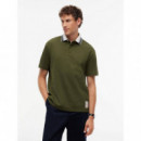 Hidden Placket Waffle Reg Polo Huntsman  TOMMY HILFIGER