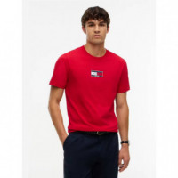 Brand Love Small Flag Tee Medium Red  TOMMY HILFIGER