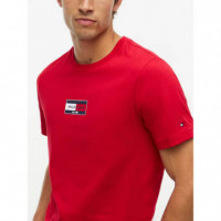 Brand Love Small Flag Tee Medium Red  TOMMY HILFIGER