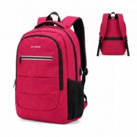 SUBBLIM Mochila City Plus 26L Roja Puerto Usb/ Repelente Al Agua/ Reflectante/ Cinta para Trolley