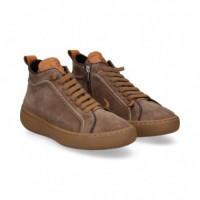 BOTIN CREMALLERA LADO ANTE TAUPE
